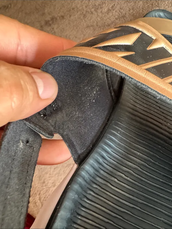 Nike Metallic Tan and Black Double-Strap Slide Sandals - Image 9