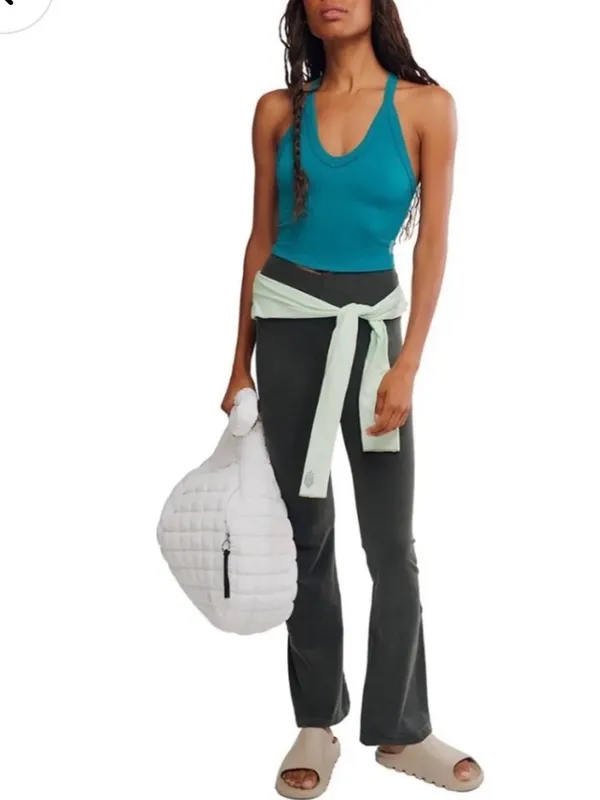 NWT Free People FP Movement All Clear V Neck Razorback Cami Tank in Blue M/L - Image 11