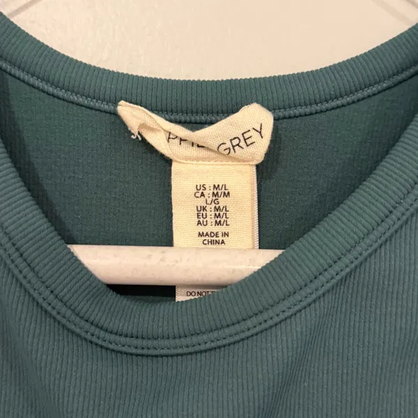 Teal Ribbed Crop Tank Top Green Size M - Image 5