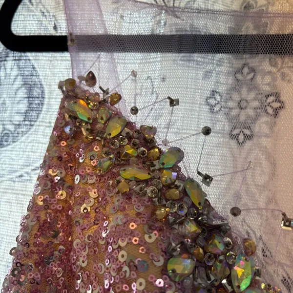 Mac Duggal Lavender Blingy‎ Ruffle Hem Prom Dress Size 6 - Image 6