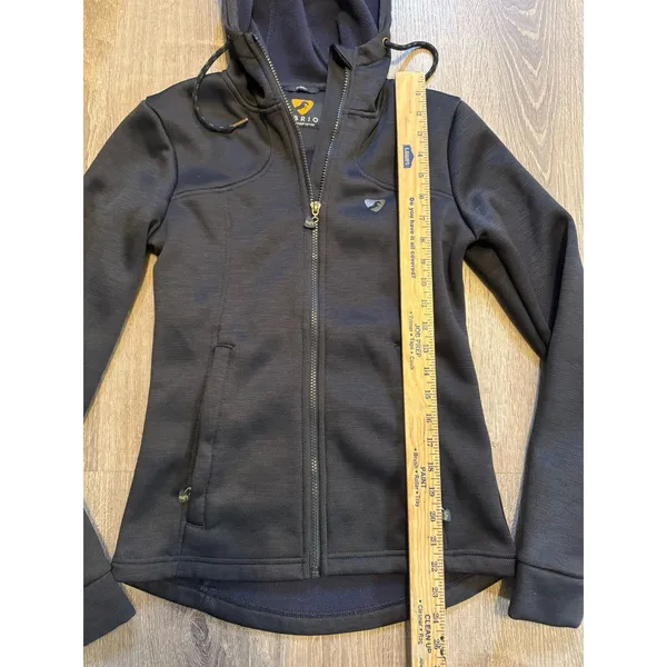 AUBRION XXS‎ Gray Jacket Hooded Full Zip Fleece Equestrian Coat Grey - Image 2