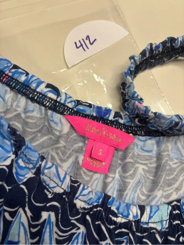 Lilly Pulitzer Loro Romper Low Tide Navy Sails Stripes Size Small Resort Beach - Image 7