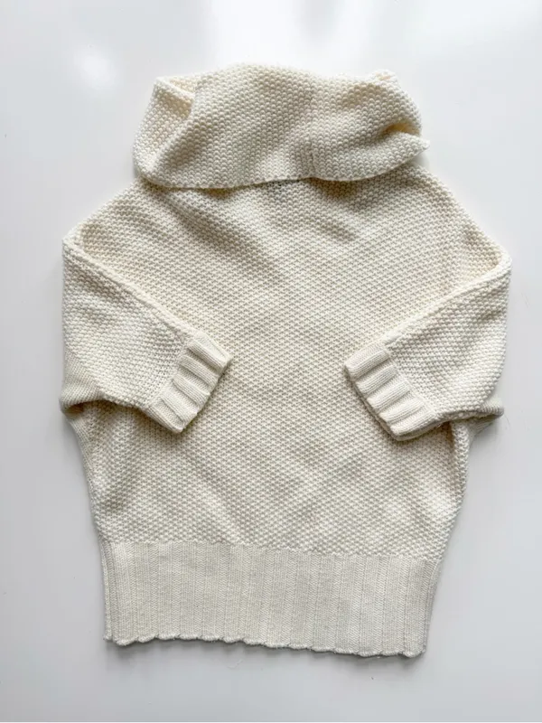 Express Cowl Neck Cable Knit Sweater Size Small - Cream - Image 8