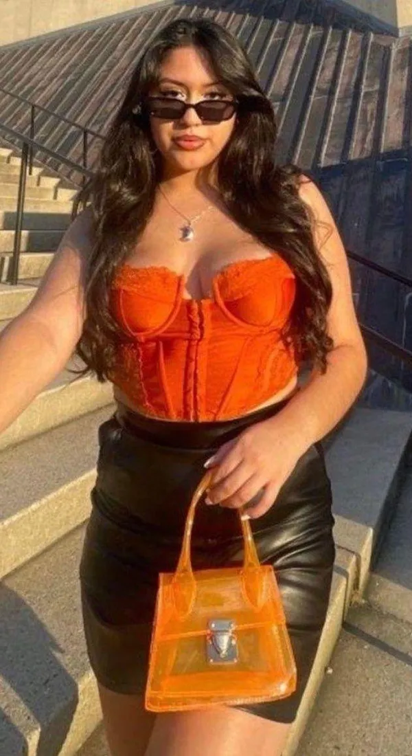 Edikted - Orange Lace Corset - Image 3