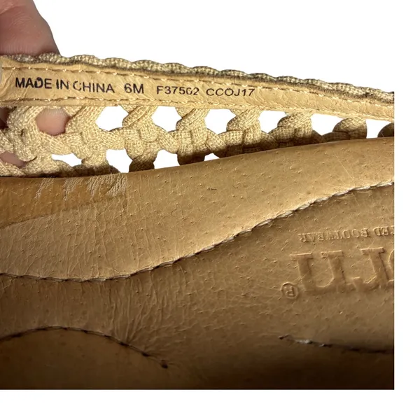 Born Woven Textile Mules Tan Round Toe Slip On Flats Boho Women's Size 6 - Image 4