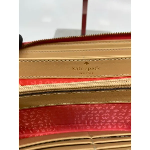 Kate Spade Women's Pink Tan Zipper Wallet - Image 7
