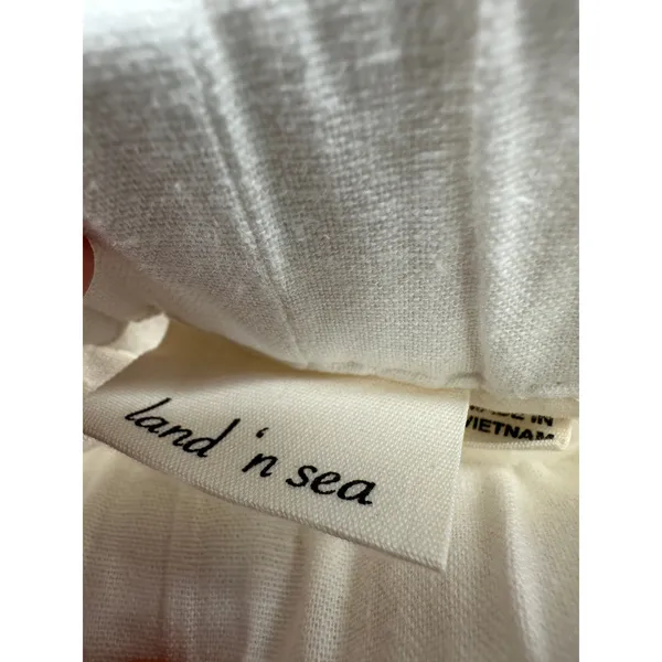 Land N Sea White Linen Blend Tie Casual Pants Women Size M Coastal‎ Lagenlook - Image 6