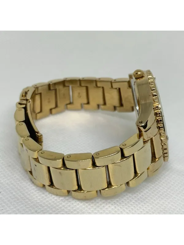 Women’s gold tone watch 38mm round quartz analog mop dial size 7” running - Image 6