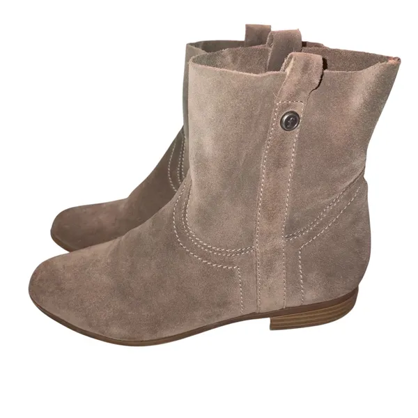 Frye & Co. Taupe Suede Sarah Shortie Slouchy Boots Booties 7.5 - Image 3