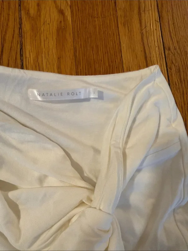 Natalie Rolt Clementine white jersey bamboo skirt maxi coverup size 1 - Image 3