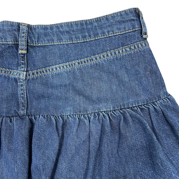 Abercrombie & Fitch Bubble Hem Denim Micro-Mini Jean Skirt 28" Dark Wash Y2K NEW - Image 8