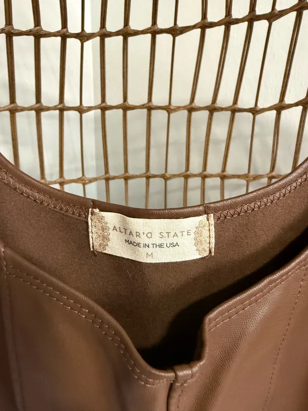 Altar'd State brown leather corset top - Image 2