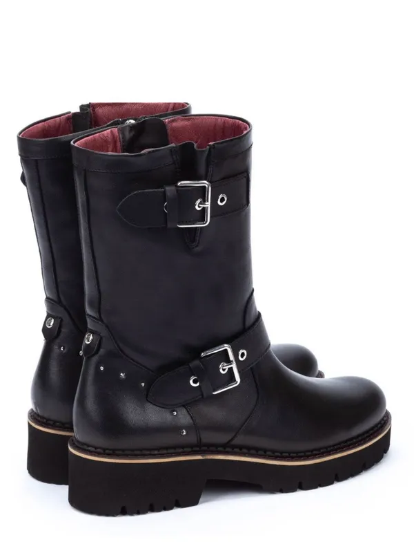 PIKOLINOS Black Leather Mid-Calf Buckle Combat Boots Size 41=US Size 9.5-10 - Image 4