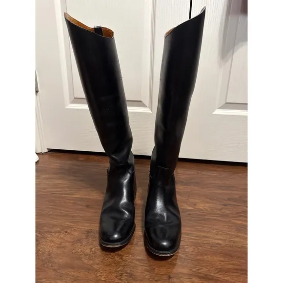 Kemptown Black Leather Equestrian Riding Boots Minimalist Old Money Quiet Luxury - Image 3