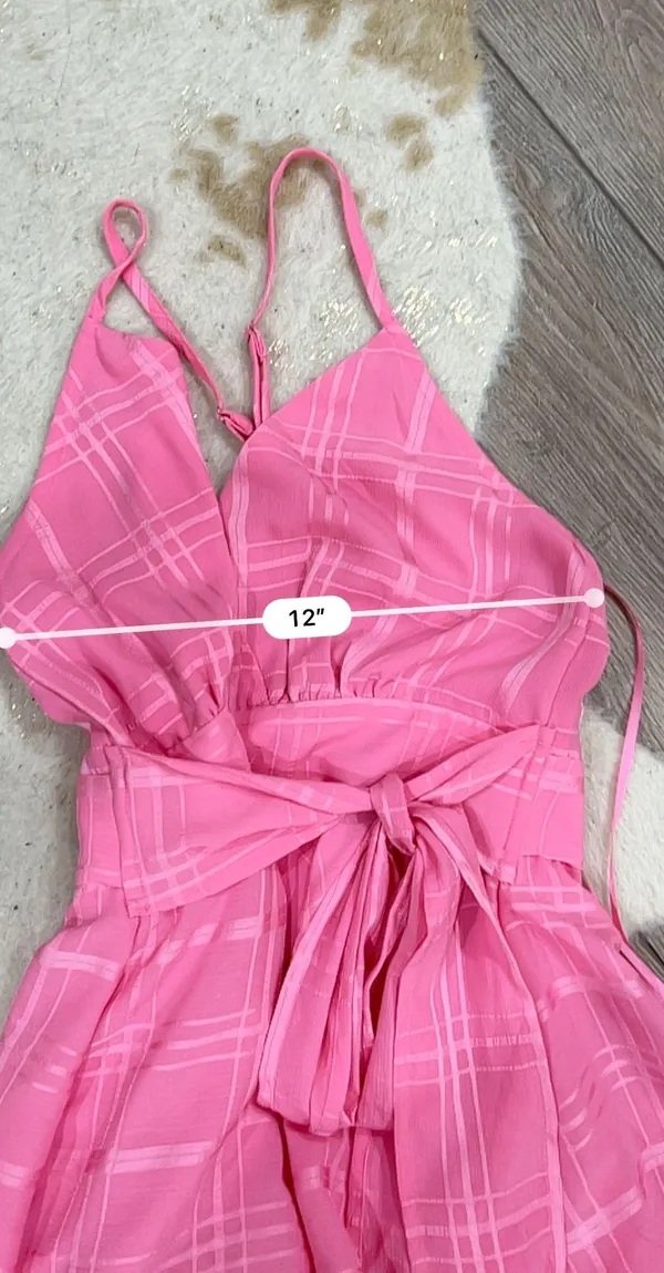Pink Lily Delightfully In Love Hot Pink Ruffle Romper - Image 3