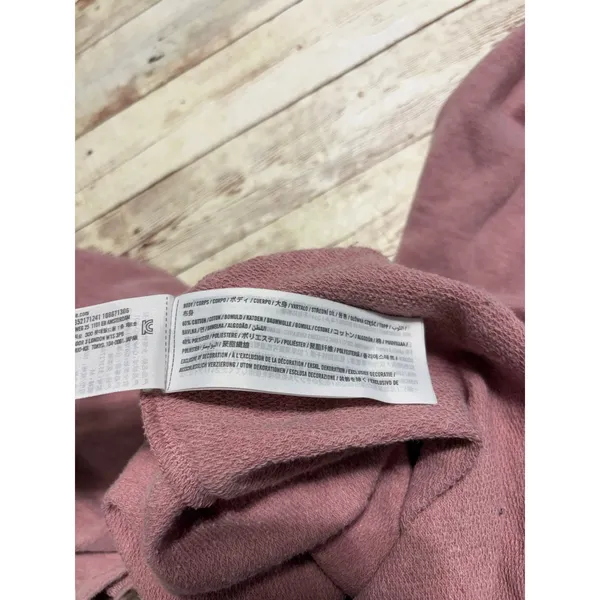Hollister Scoop Neck Off Shoulder Cropped Sweatshirt Size Medium Pink Mauve Soft - Image 5