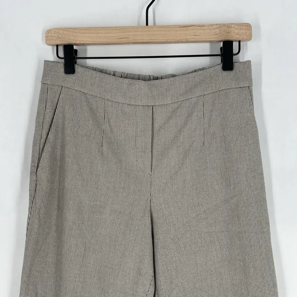 Aritzia Babaton Womens Size 6 Brown Plaid‎ Houndstooth Conan Pants Cropped Elastic Waist - Image 2
