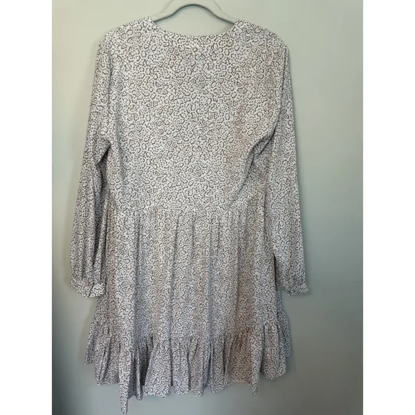 Vince Camuto Tiered Mini Dress Long Sleeve Lined Sz M - Image 9
