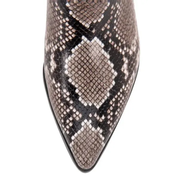BLONDO Emelia Waterproof Chelsea Bootie In Brown Snake Print‎ Leather Size 8 B57 - Image 5
