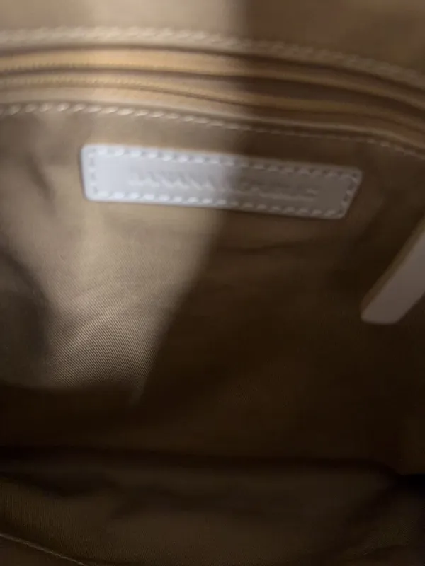 Banana Republic White Perforated Leather Shoulder Bag - Image 4
