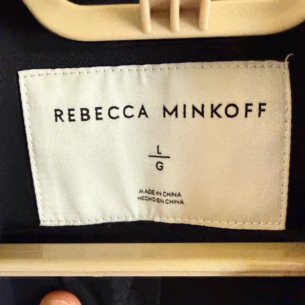 NEW Rebecca Minkoff Large Black Cropped Double Breasted Trench Coat Jacket - Image 3