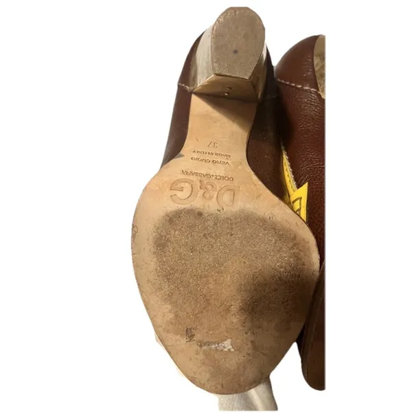 Dolce & Gabbana vintage two-tone penny loafer block heels 1970s retro aesthetic. - Image 9