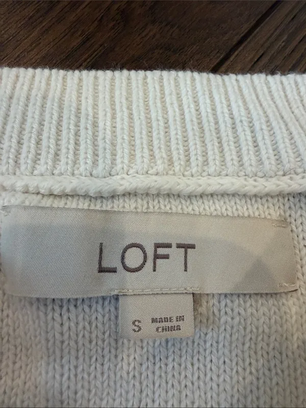 LOFT Ombré Crewneck Sweater - Cream to Aqua Blue Size Small - C54-154 - Image 2