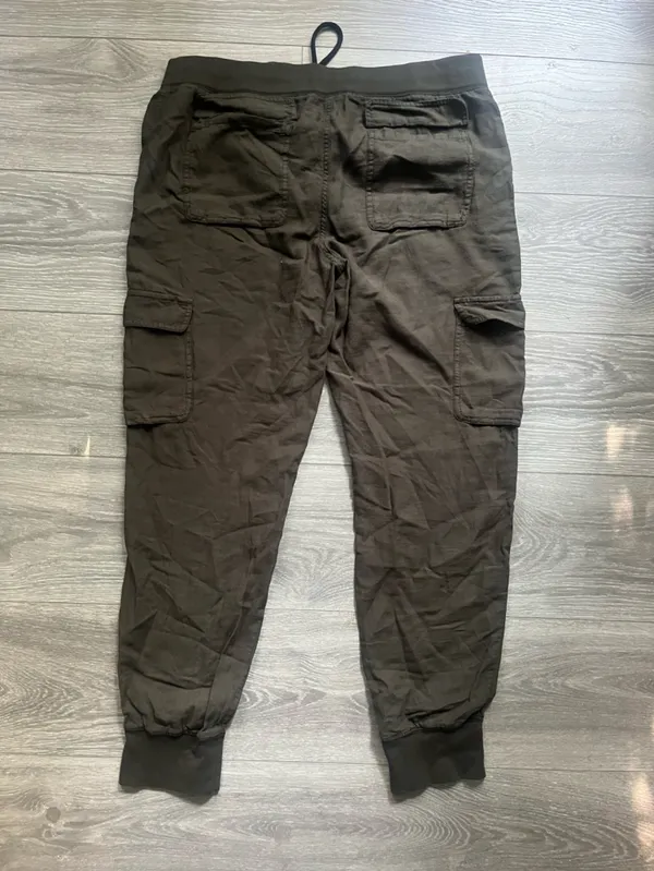 Community Aritzia Olive Army Green 100% Cotton Cargo Joggers Y2K Streetwear L - Image 2