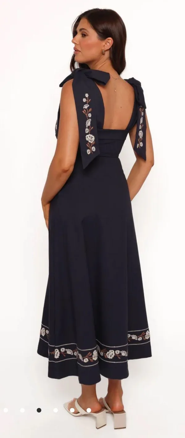 Petal and Pup Navy Midi Dress - Image 4