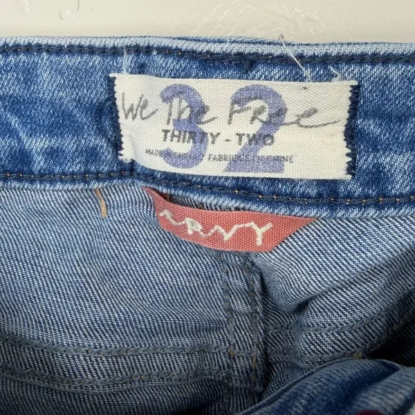 Free People We The Free Crvy High Rise Vintage Inspired Straight Jeans Size 32 - Image 9