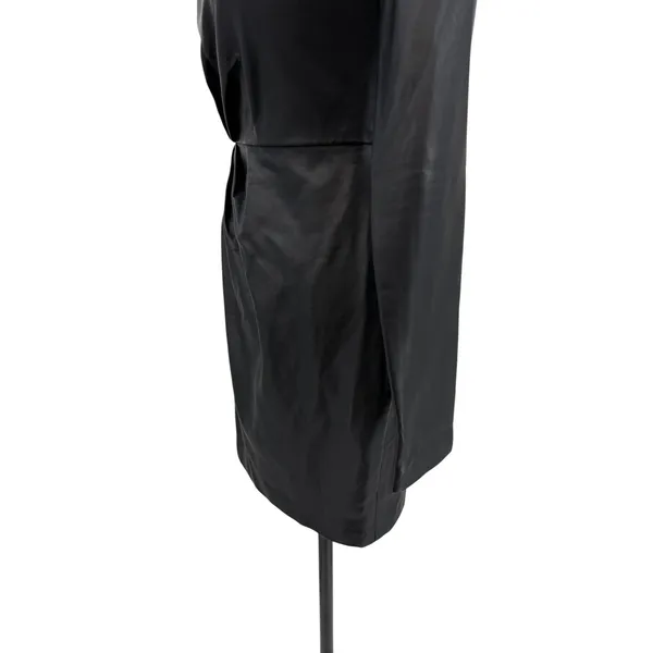 NBD Senia‎ One Shoulder Faux Leather Mini Dress Black Long Sleeve XXS NWT - Image 8