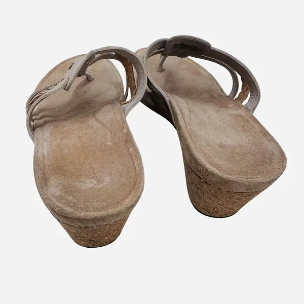 UGG Maddie Wedge‎ Sandals Women's Size 7.5 M Beige - Image 4