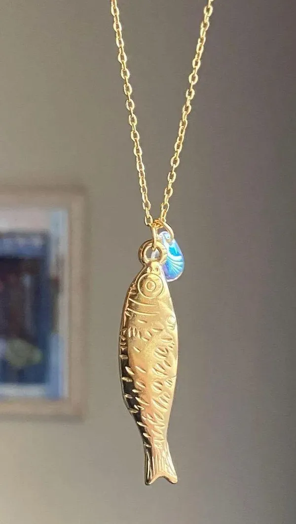 Handmade stainless steel fish boho funky chic necklace🌀🐟 - Image 6
