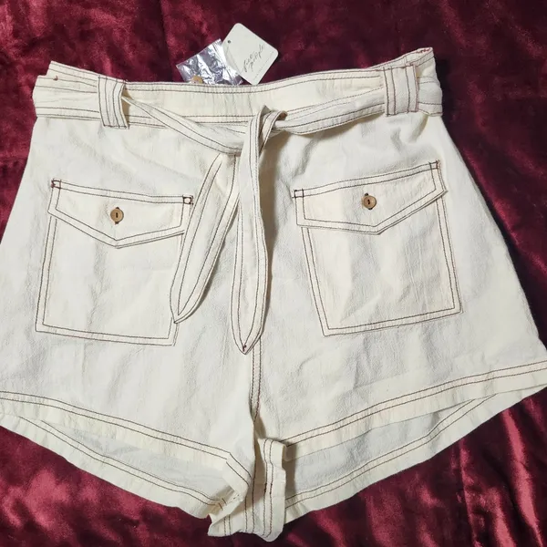 NWT Free People Ynez Retro Tie Waist Pocket Shorts Size L - Image 6