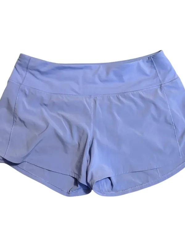 Lululemon Athletica Light Blue/Purple Hydrangea Speed Up MR 4” Lined Shorts - Image 2