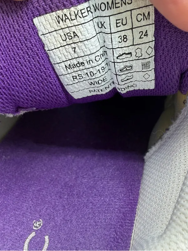 Vionic Walker Womens 7 Wide White Purple Orthotic Arch Support Walking Shoes - Image 8