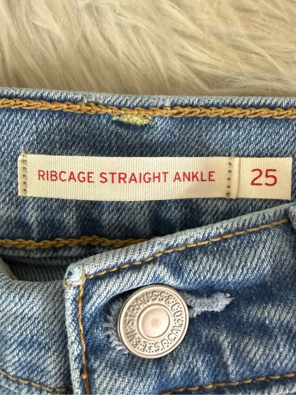Levi’s Ribcage Straight Ankle Jeans Size 25 Light Wash High Rise - Image 4