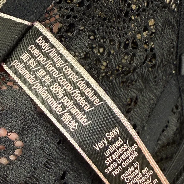 Victoria's Secret Very Sexy Black Lace Strapless Lace-Up Corset Top XS‎ - Image 4