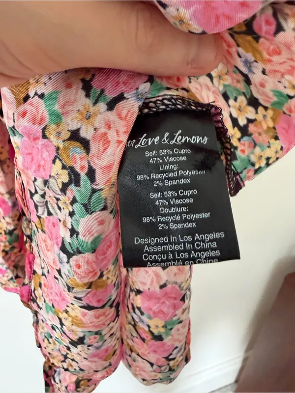 For Love and Lemons Paulina Mini Dress in Pink Floral Size XS Bustier Style - Image 10