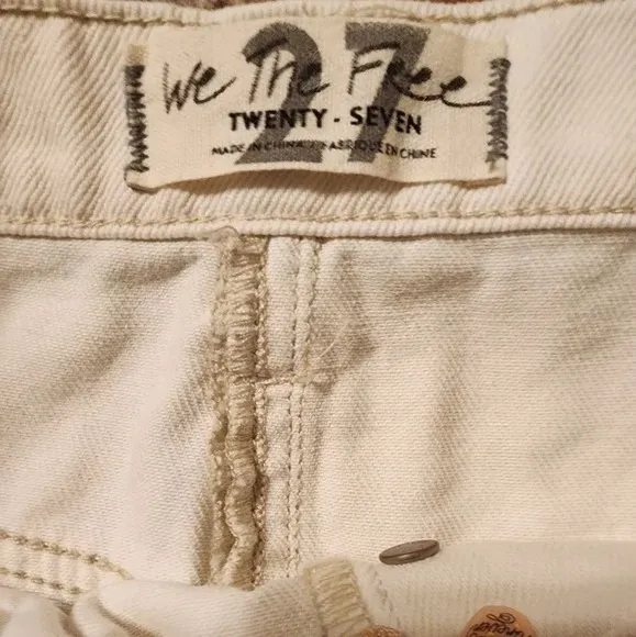 Free People Distressed Skirt Deco White Size 27 - Image 3