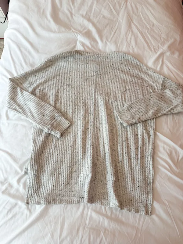 American Eagle White Waffle Knit Long Sleeve Top Size XS - Image 2