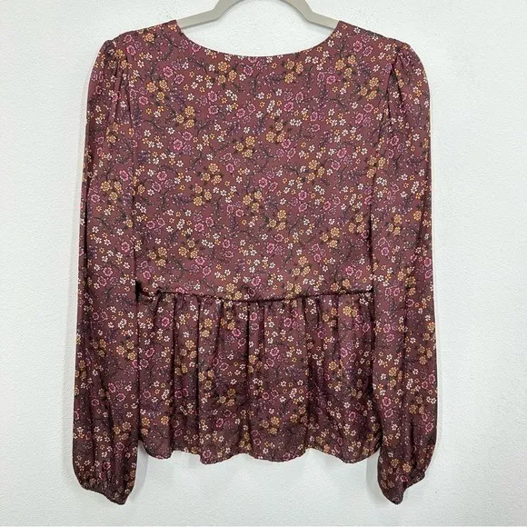 Louna Revolve Floral Ruffle Hem Top V Neck Romantic Longsleeve‎ Blouse - Image 8