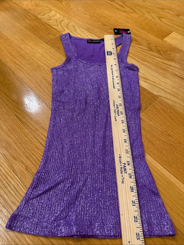NWT Ultra flirt purple sparkly tank top size small. - Image 5