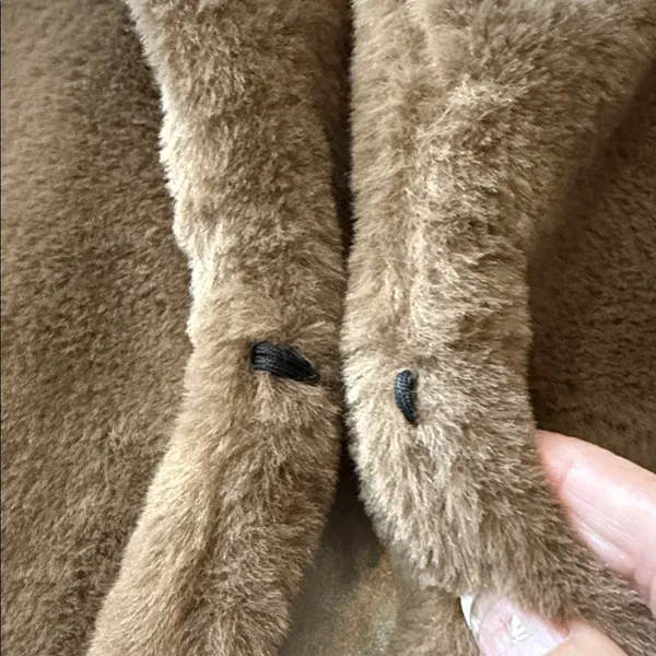 ELLIE & KATE Brown Faux Fur Teddy Bear Jacket Coat NWT Size Medium - Image 4