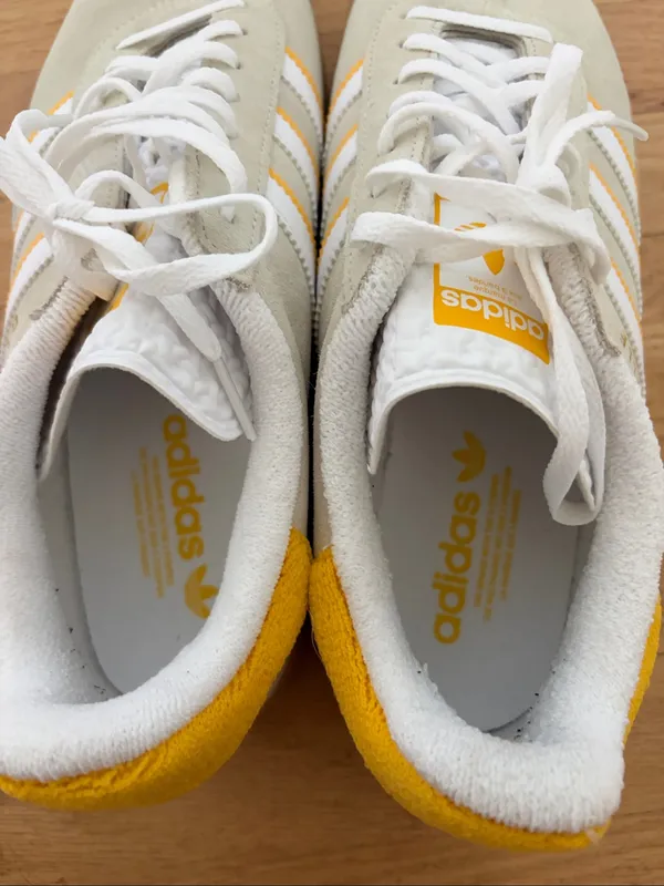 Adidas Gazelle Bold size 10.5 taupe white yellow gold - Image 8