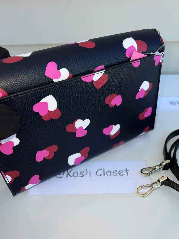 Kate Spade Carson Flutter Hearts Printed Crossbody Bag & Purse - Image 4