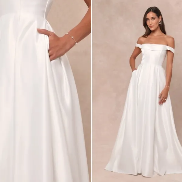 LULU's Bridal Wedding Chic Modern Sexy Chic Elegant Minimalist Ballgown - Image 4