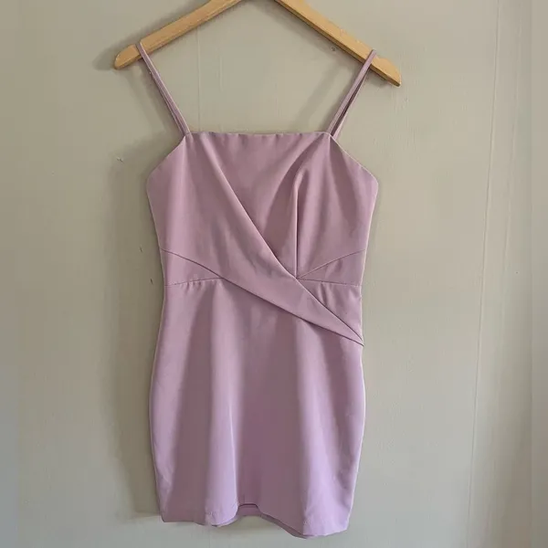 Superdown Revolve Mini Dress S Pink Ruched Bodycon Spaghetti Strap Going Out - Image 4