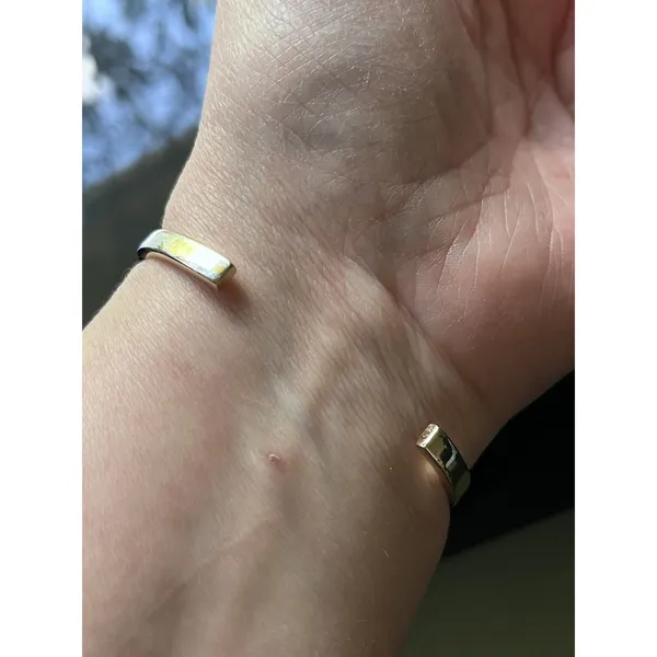 Ann Taylor Gold Tone Malachite Bar Cuff Bangle Bracelet - Image 6