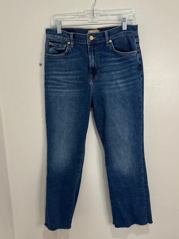 7 For All Mankind Straight Leg Jeans raw hem‎ - Image 2
